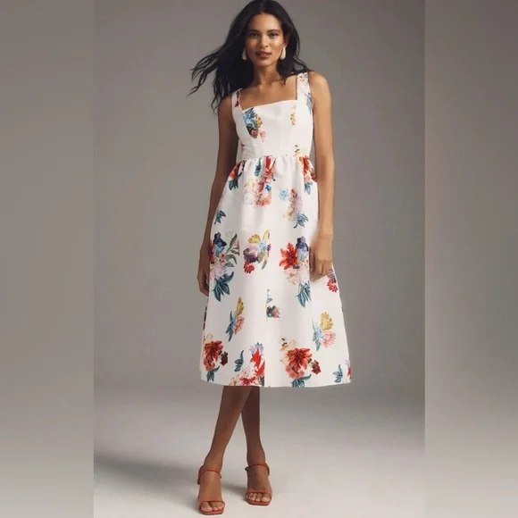 sachin & babi blaine taffeta square-neck midi dress Sachin & Babi Blaine Taffeta Square-Neck Midi Dress